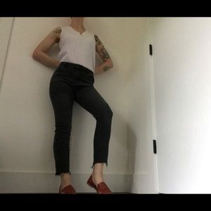 Forever 21 Faded Black Ankle Jeans